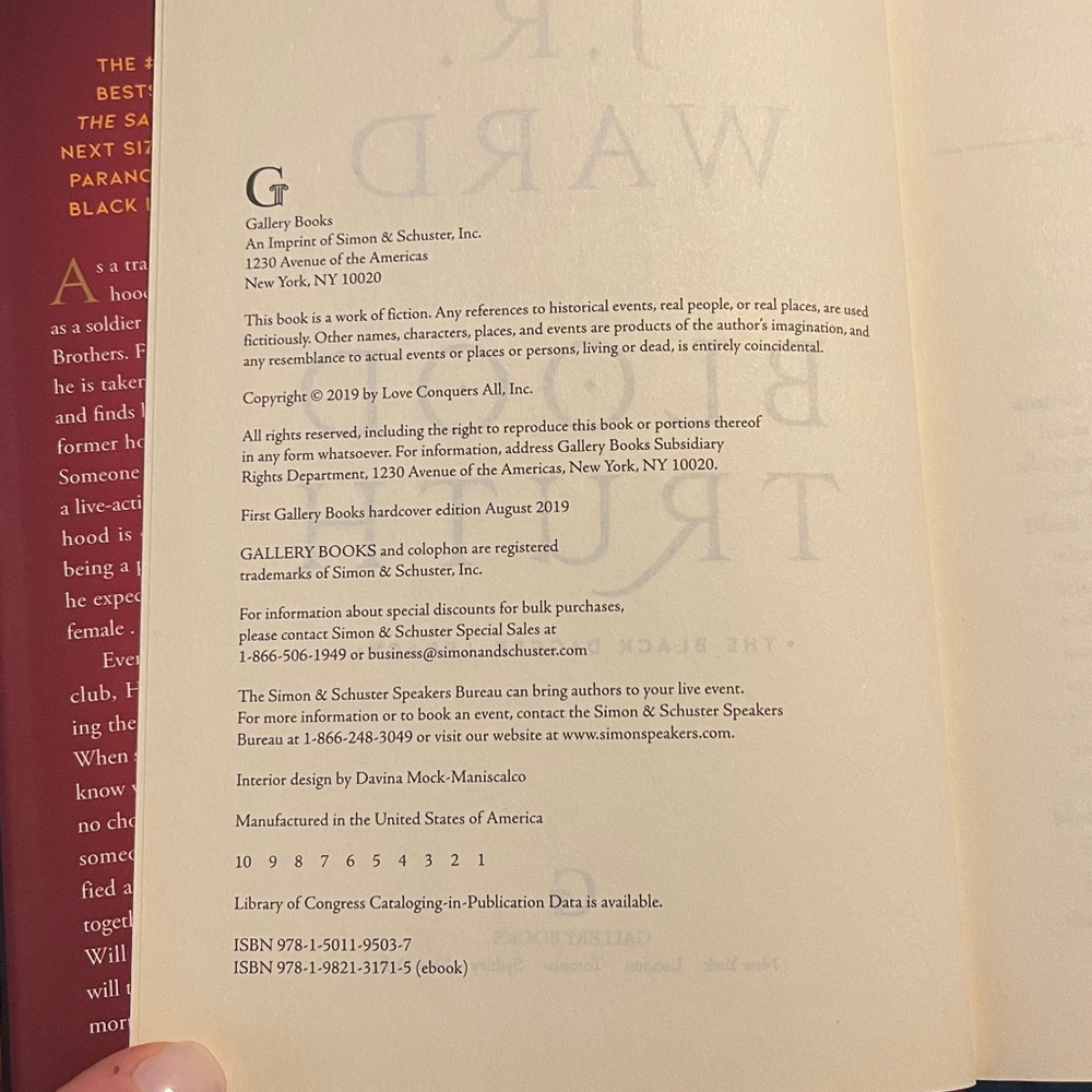 Blood Truth by J.R. Ward Hardcover - Picture 5 of 5